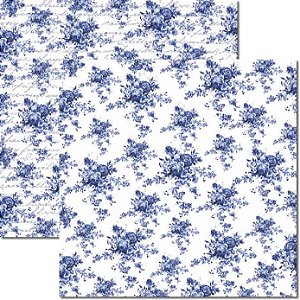 SC-264 Azulejo Português - Papel para Scrapbook Dupla Face