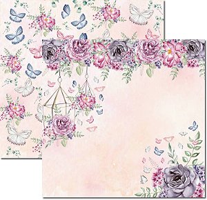 SC-533-Butterfly 5 - Papel para Scrapbook Dupla Face