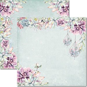 SC-578-Suculentas 8 - Papel para Scrapbook Dupla Face