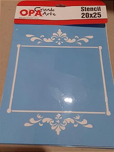 1448 - Stencil Opa 20x25 - Moldura Vintage