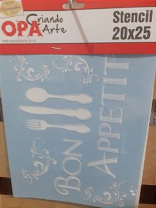 1153 - Stencil Opa 20x25 - Bom Appetit