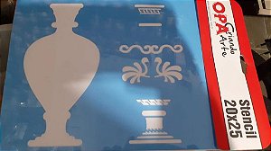 2590 - Stencil Opa 20x25 - Vaso Estampado I