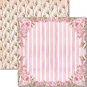 SC-470-Rose e Mint 4 - Papel para Scrapbook Dupla Face