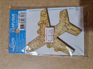 APM8-1093- APLIQUE EM MDF - AVIÃO COM MAPA