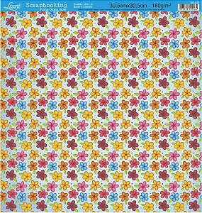 SD-0237 - SCRAP DUPLA FACE - FLORES E LISTRAS