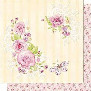 SD-0696 - PAPEL PARA SCRAPBOOK DUPLA FACE - FLORES
