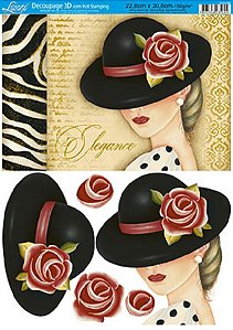 Papel Decoupage 3D Hot Stamping DH3-046 Litoarte