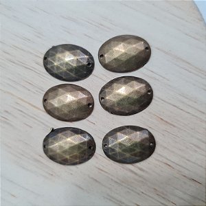 Chaton Oval 18x14mm - Pacote com 26 unidades-  Ouro Velho