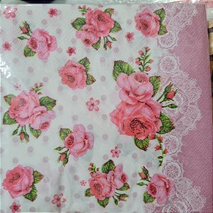 Guardanapo Rosas e poa