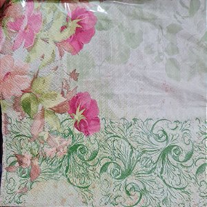 Guardanapo Verde com Flores