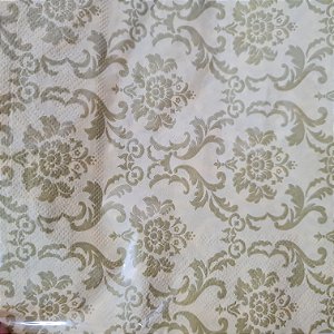Guardanapo Arabesco Dourado e fundo amarelo