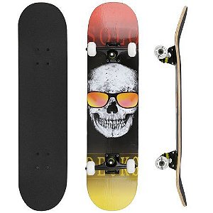 Skate Montado Solo Deck's Profissional Skull Glass 8"