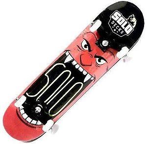 Skate Solo Montado Deck's Profissional Monster Red 8"