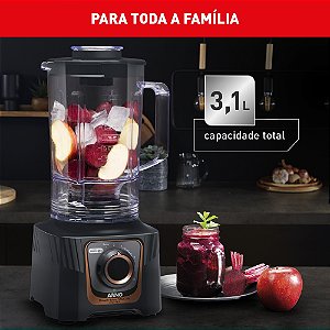 Liquidificador Arno Power Max Autolock 1400W Cinza Chumbo LN81 127V