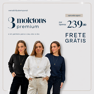 kit 3 blusas de moletom Premium 3 cabos peluciado