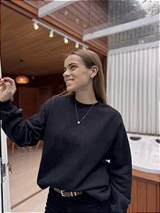 Blusa de moletom Premium 3 cabos preta