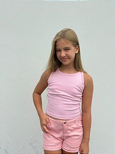 regata canelada rosa claro