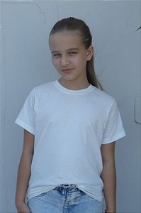 camiseta infantil 100% algodão penteado 30.1 cor off