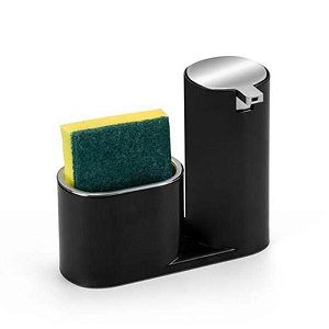 PORTA DETERGENTE E BUCHA  PRETO CROMO FOSCO