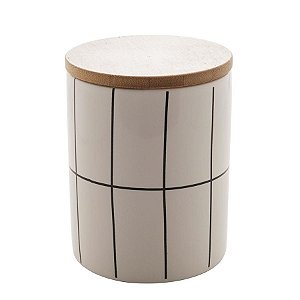 POTE HERMÉTICO COM TAMPA DE BAMBU TURIM BRANCO 600 ML