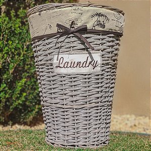 CESTO COM TAMPA LAUNDRY