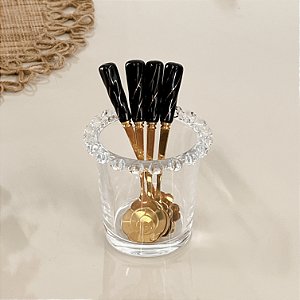 PORTA TALHER E UTENSÍLIOS  DE CRISTAL CORAÇÃO