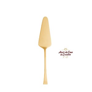 ESPÁTULA PARA BOLO WOLFF  AÇO INOX  DOURADO FOSCO