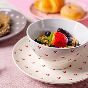 CONJUNTO 3 BOWLS CORAÇÃO DE CERÂMICA