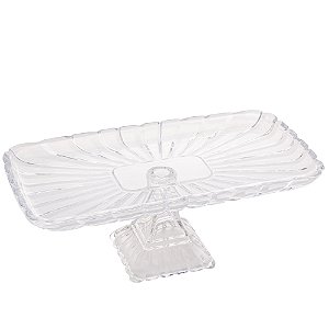PRATO PARA BOLO DE CRISTAL  QUADRATTA
