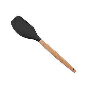 ESPÁTULA DE SILICONE COM CABO DE BAMBU CHARMY PRETA