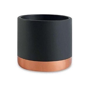 CACHEPOT PRETO E COBRE EM CIMENTO P