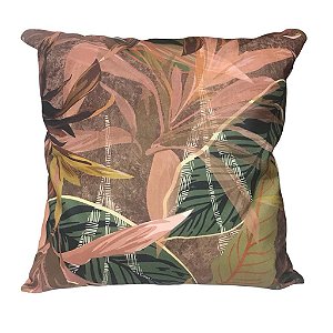 CAPA DE ALMOFADA VELFIT FOLHAS MARROM
