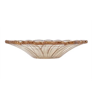 MINI PETISQUEIRA DE VIDRO FLOR DO DIA ÂMBAR METALIZADO 13x3cm