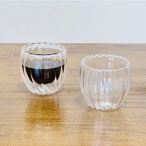 CONJUNTO 2 XÍCARAS CAFÉ PAREDE DUPLA CANELADO 80ML