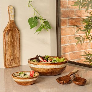 CONJUNTO 2 TALHERES EM MADEIRA PARA SALADA MANGO NATURAL