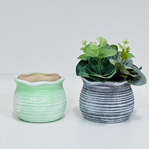VASO DE CERÂMICA VERDE CLARO