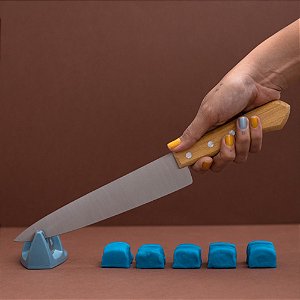 AFIADOR DE FACAS EXTRA RESISTÊNCIA MANUAL PRÁTICA AZUL