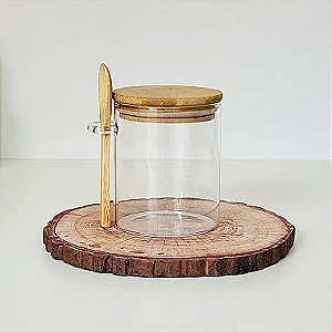 POTE COM TAMPA E COLHER DE BAMBU JADE 500 ML