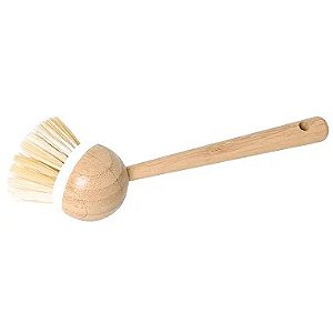 ESCOVA DE LIMPEZA LIMPA FÁCIL MULTIUSO COM CERDAS  E PEGA DE BAMBU BRANCO