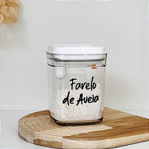 POTE HERMÉTICO COM TAMPA SISTEMA CHAVE ABERTA E FECHADA FARELO DE AVEIA 700ML