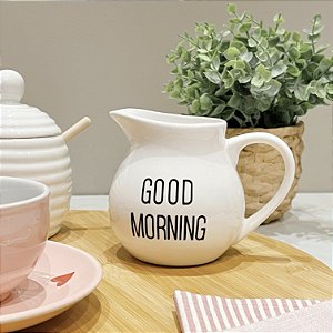 LEITEIRA DE PORCELANA SCRIPT PRETO GOOD MORNING 330ML