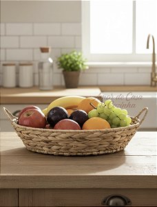 CESTA DE FIBRA NATURAL REDONDA 36CM