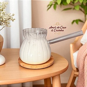 JARRA DE BOROSSILICATO CANELADA PARA CAFÉ LEITE 420ML