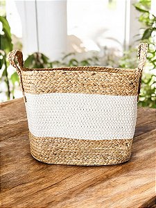 CESTA DE ALGODÃO E FIBRAS NATURAIS 39 CM