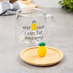 CANECA DE BOROSSILICATO PIRES ABACAXI  350ML