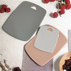 KIT TÁBUAS DE CORTE FIBRA DE BAMBU 3 CORES VERDURAS CARNES E PEIXES