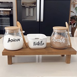 KIT 2 POTES STYLE 400ML BANDEJA E POTE NUTELLA