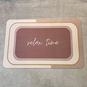 TAPETE ANTIDERRAPANTE E ABSORVENTE ROSA RELAX 58X38CM