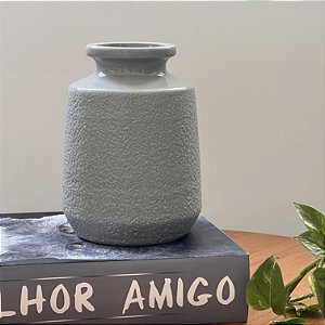 VASO DE CERÂMICA CINZA CLARO