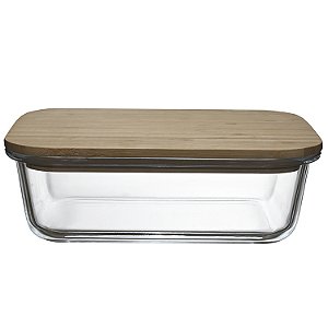 POTE HERMÉTICO COM TAMPA DE BAMBU 1500ML